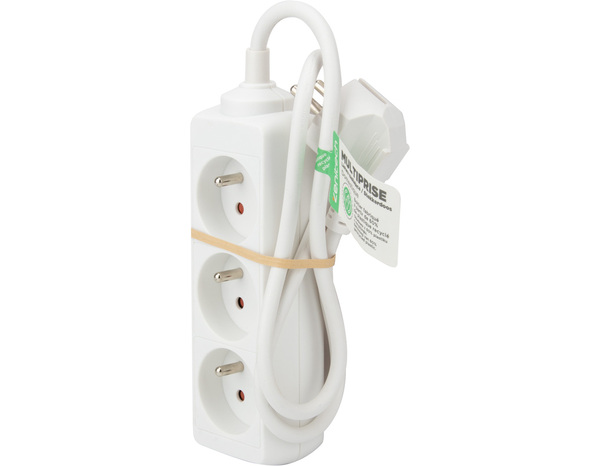 Bloc multiprise recycle 3 prises x 16A blanc - 0,75 M   - Brico Dépôt