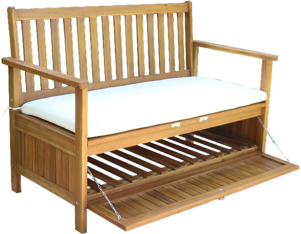 Banc "Talica" avec coffre de rangement en acacia - H. 84cm x l. 120cm - Marque BLOOMA - Brico Dépôt