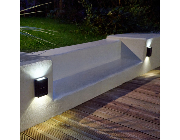 Applique solaire Led noir 3000K Brith - Brico Dépôt