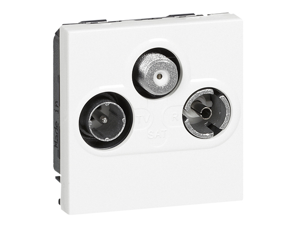 Prise TV/FM/SAT 2 modules cable coaxial "Mosaic" - Legrand - Brico Dépôt