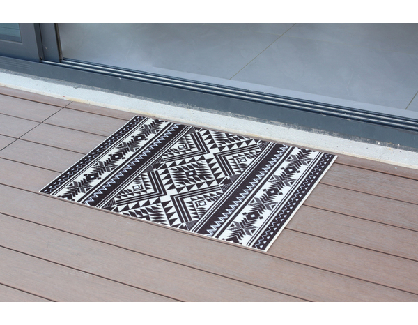 Tapis intérieur de propreté formes géométriques noir et blanc - 60x80 cm  - Brico Dépôt