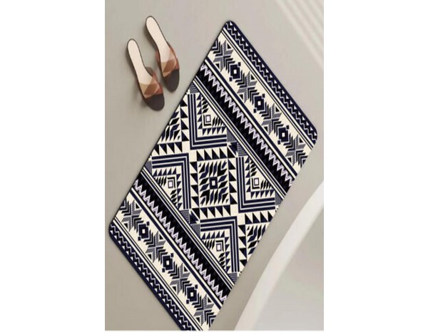 Tapis intérieur de propreté formes géométriques noir et blanc - 60x80 cm  - Brico Dépôt