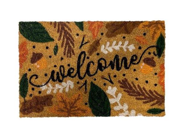 Tapis intérieur ou extérieur abrité "Coco" marron, vert - 38x58 cm  - Brico Dépôt