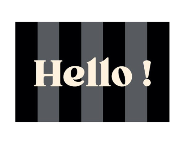 Tapis intérieur de propreté "Hello" gris et noir - 60x80 cm  - Brico Dépôt