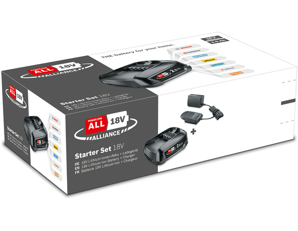Starter-Set 18 V Alliance  avec 1 batterie 2,5 Ah + 1 chargeur AL 18V-20 - Bosch - Brico Dépôt