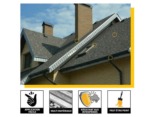 Bande d'étanchéité grise tous supports 3 m x 100 mm - Sika - Brico Dépôt