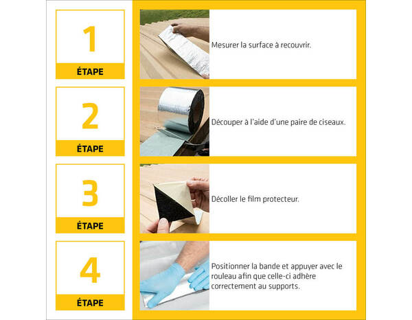 Bande d'étanchéité grise tous supports 3 m x 100 mm - Sika - Brico Dépôt