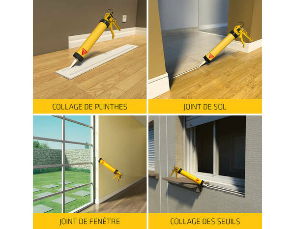 Mastic colle "Sikaflex" 11 FC+ blanc  - cartouche 300 ml - Sika - Brico Dépôt