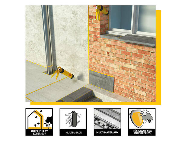 Mastic colle "Sikaflex" 11 FC+ blanc  - cartouche 300 ml - Sika - Brico Dépôt