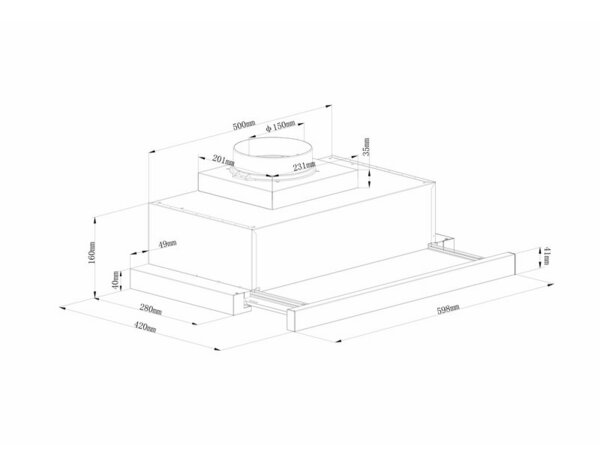 Hotte de cuisine tiroir blanc - 60 cm - Brico Dépôt