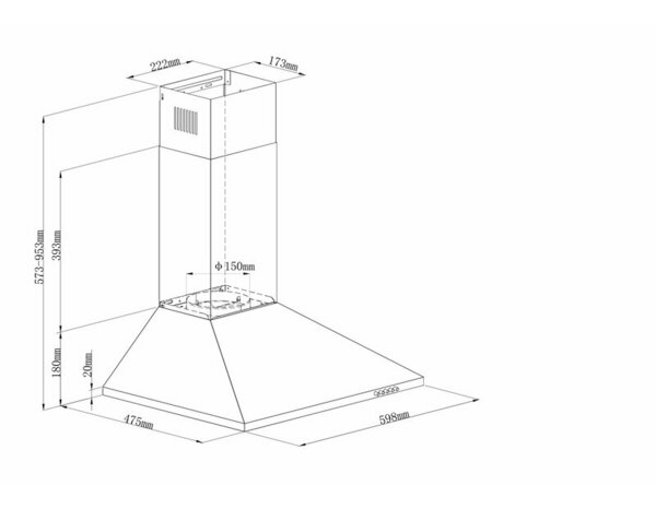 Hotte de cuisine cheminée inox - 60 cm - Brico Dépôt
