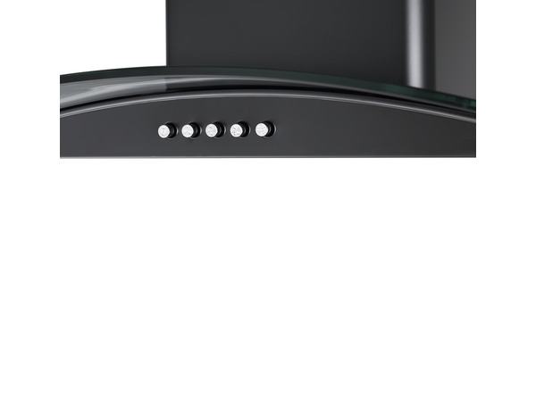 Hotte de cuisine cheminée en verre incurvée noir - 60 cm - Brico Dépôt