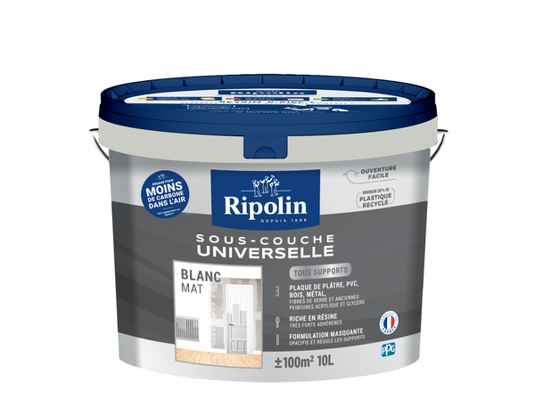 Sous couche universelle tous supports blanc mat 10 L - Ripolin - Brico Dépôt