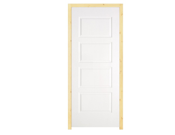 Bloc porte 4 panneaux poussant gauche H. 204 cm x Ep. 4 cm x l. 83 cm  - Brico Dépôt