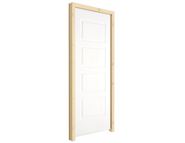 Bloc porte 4 panneaux poussant gauche H. 204 cm x Ep. 4 cm x l. 83 cm  - Brico Dépôt