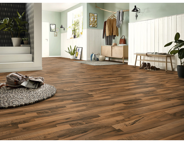 Sol stratifié 6 mm AC3 "SNOYER" marron foncé - Brico Dépôt