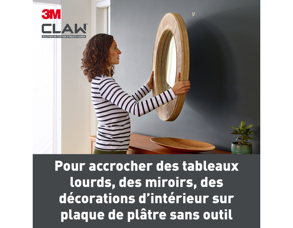 2 crochets griffe plaque de plâtre charge maxi : 7 kg - 3M Claw - Brico Dépôt