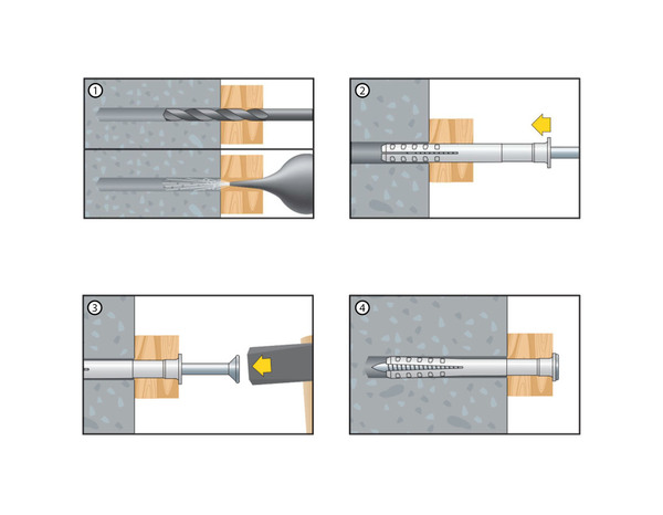 Cheville à frapper Vissal 8x80mm - Pack de 500 -fixation zingué blanc - Brico Dépôt