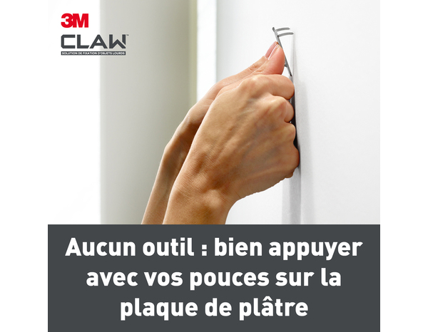 2 crochets griffe plaque de plâtre charge maxi : 11 kg - 3M Claw - Brico Dépôt