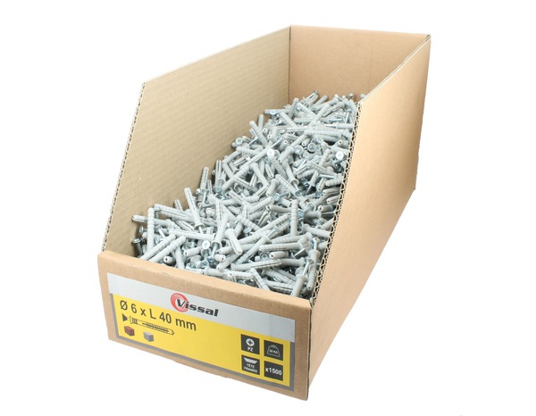 Cheville à frapper Vissal 6x40mm - Pack de 1500, zingué blanc, fixation durable - Brico Dépôt
