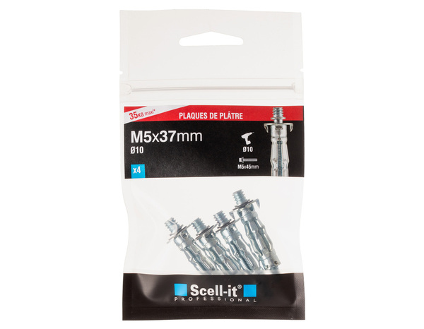 Cheville à expansion en métal Spyder 6x37 - 1000 pièces Scell-It pour plaque de plâtre - Scell-it - Brico Dépôt