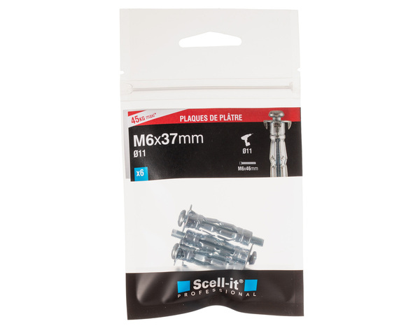 Cheville à expansion Spyder M5x52 en acier - Pack de 50 pour plaque de plâtre - Scell-it - Brico Dépôt