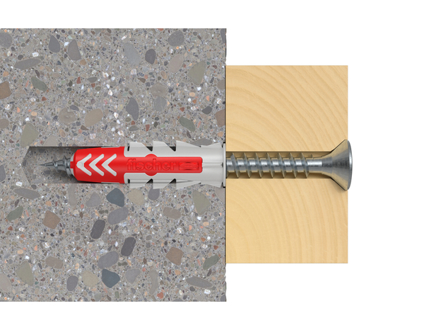 Cheville à expansion DuoPower 6x30 en nylon - 20 pièces, idéale pour béton et brique - Fischer - Brico Dépôt