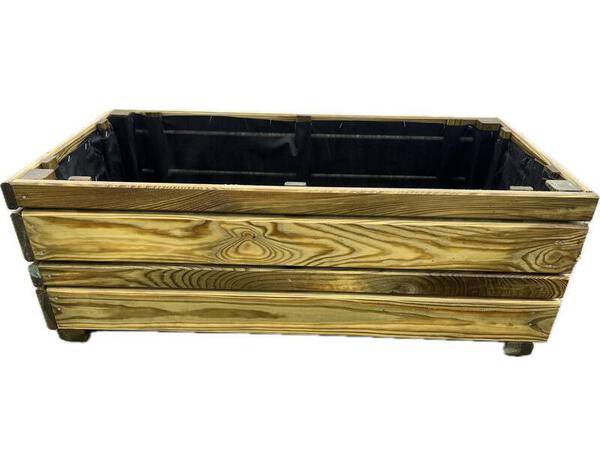 Bac à fleurs en pin - 80 x 40 x 28 cm - Brico Dépôt