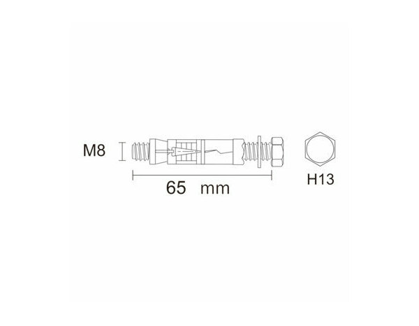 Boulon à expansion M8x65 en acier - 4PCS  pour béton intérieur - Brenner - Brico Dépôt