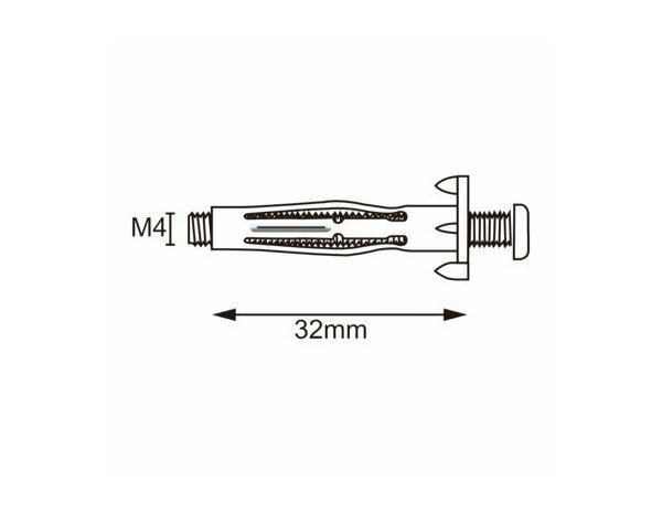 Cheville à expansion acier M4 32mm pour plaque de plâtre - Pack de 10 - Brenner - Brico Dépôt