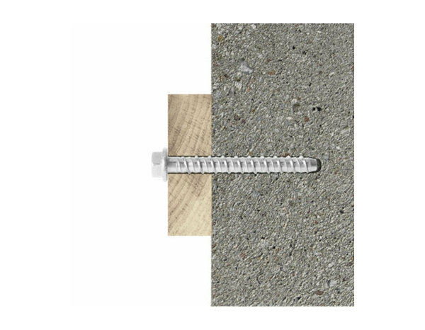 Vis à béton, bride hexagonale, 8x75 - acier galvanisé, résistant pour béton et pierre -  10 pcs - Brenner - Brico Dépôt