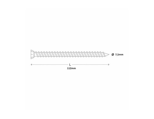 Vis à béton, tête fraisée, en acier galvanisé,cadre 7.5x110mm idéal pour béton et brique - 20pcs - Brenner - Brico Dépôt