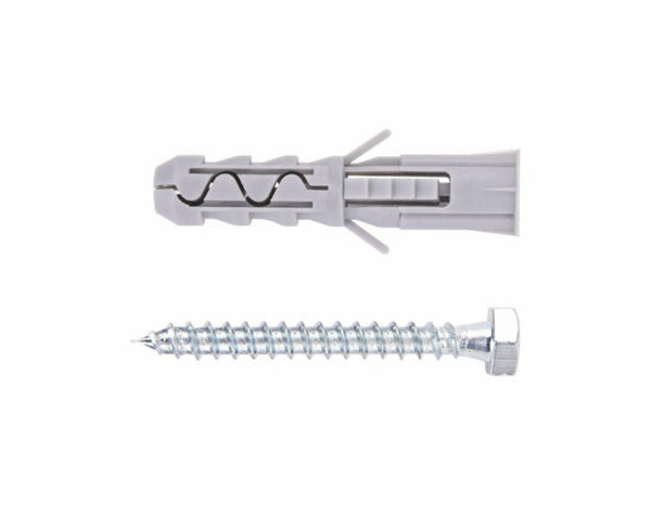 Chevilles nylon multi-usages 12mm x 60mm - idéales pour brique et béton - 5PCS - Brenner - Brico Dépôt