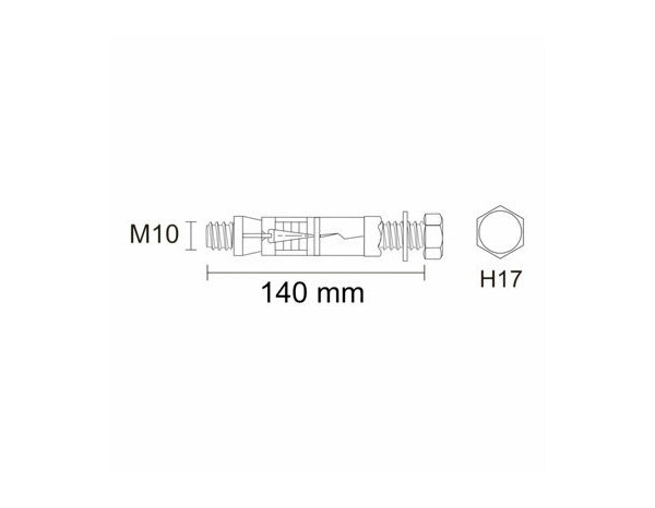 Cheville segment M10X140 acier - boulon à expansion pour béton 4PCS - Brenner - Brico Dépôt