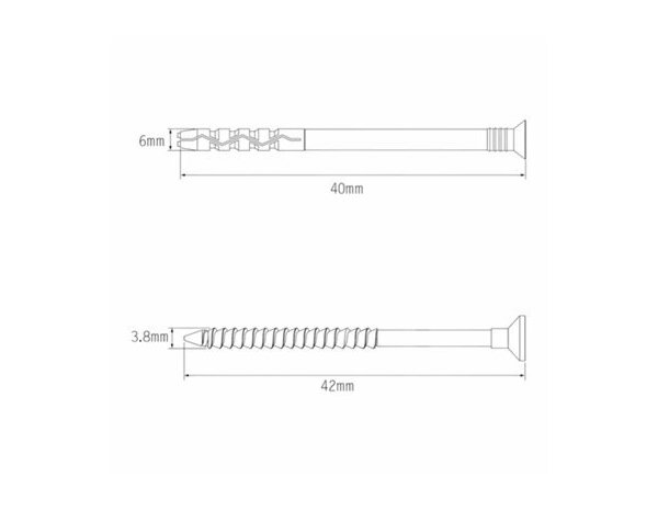 Cheville longue à frapper 6x40mm en nylon et acier - 50PC - Brenner - Brico Dépôt
