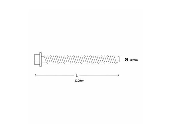 Vis à béton, bride hexagonale 10x120 - acier galvanisé, résistant pour béton et pierre -  2 pcs - Brenner - Brico Dépôt