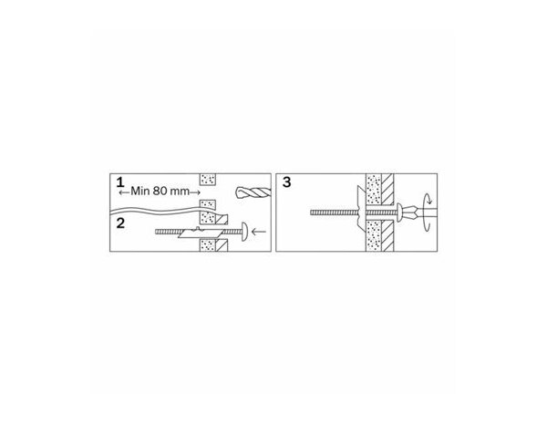 Cheville à ressort PZ M5x90 mm en nylon et acier - 4 pièces pour plaque de plâtre - Brenner - Brico Dépôt