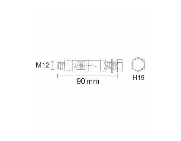 Boulon à expansion M12x90 en acier - 4PCS  pour béton, charge très lourde - Brenner - Brico Dépôt