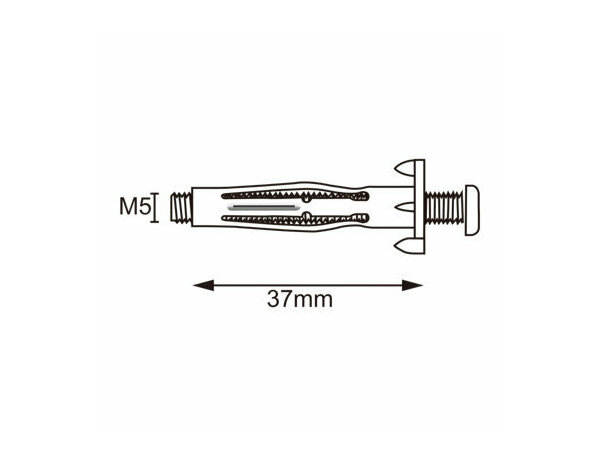 Cheville à expansion acier M5 37mm - 50pcs  pour plaque de plâtre - Brenner - Brico Dépôt