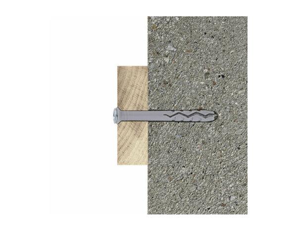 Cheville longue à frapper  6x80mm - nylon & acier, 20PC, béton, brique, pierre - Brenner - Brico Dépôt