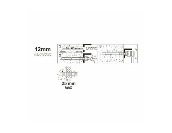Goujon d'ancrage M12 en acier 12x100mm pour béton - Pack de 2 - Brenner - Brico Dépôt