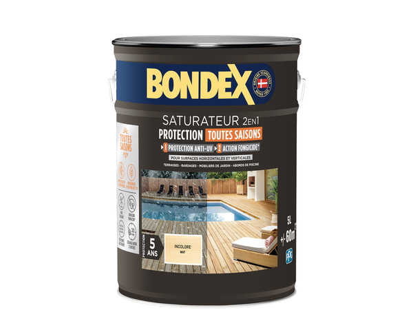 Saturateur intérieur et extérieur incolore mat 5 L - Bondex - Brico Dépôt