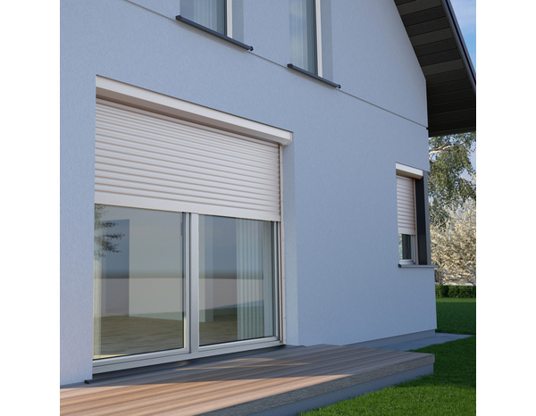 Volet roulant aluminium blanc motorisé 215 x 240 cm - Brico Dépôt