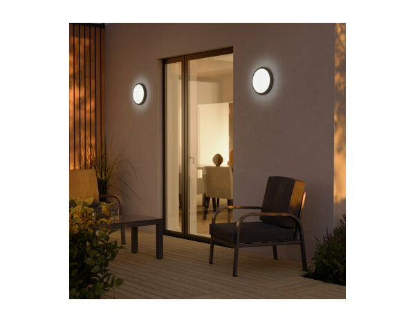 Plafonnier noir led IP65 - Marque BLOOMA - Brico Dépôt