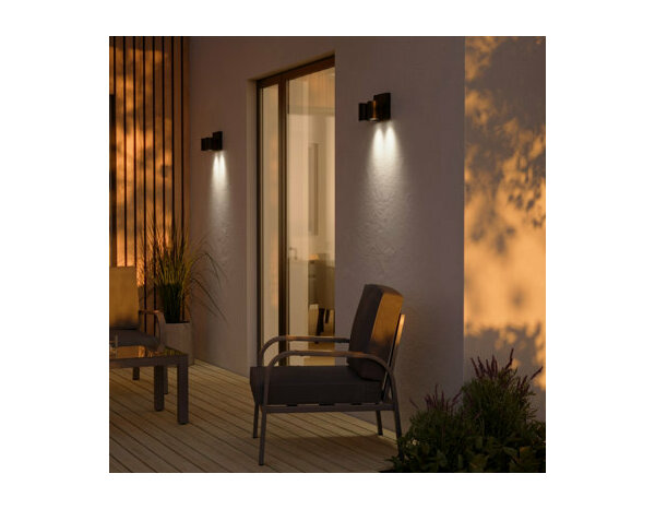 Applique murale double Tiarela gu10 noir - Marque BLOOMA - Brico Dépôt