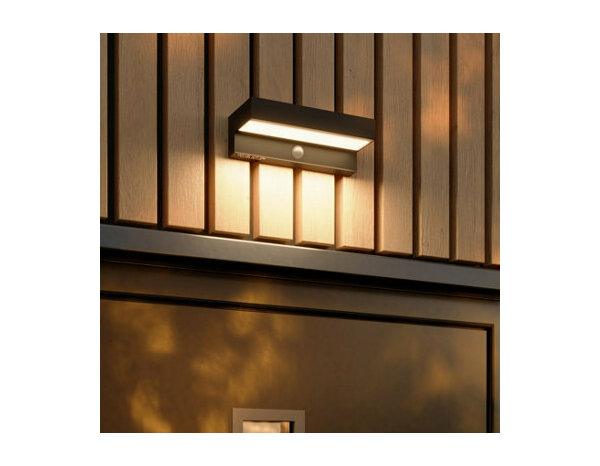 Applique solaire aluminium noir - Marque BLOOMA - Brico Dépôt