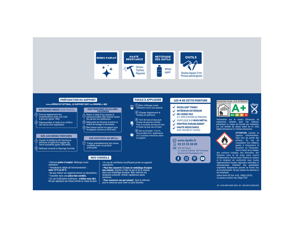 Laque blanc casse 2l satin - Ripolin - Brico Dépôt