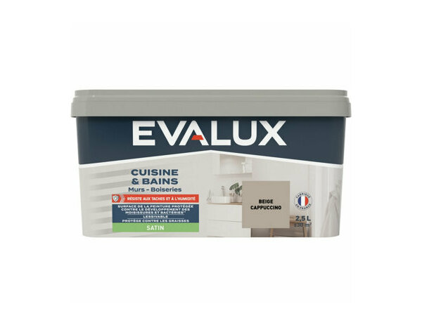 Peinture Beige cappuccino 2l5 satin c&b - Evalux - Brico Dépôt