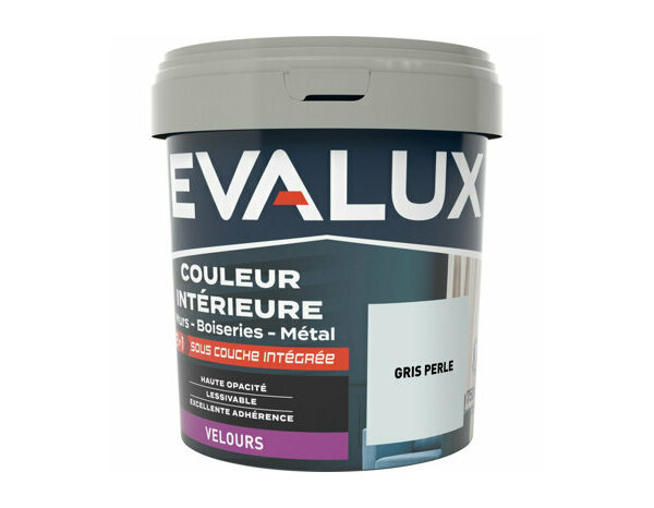 Peinture Gris perle 0l75 velours 2en1 - Evalux - Brico Dépôt