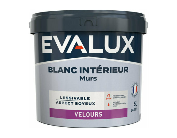 Peinture Blanc 5l velours - Evalux - Brico Dépôt